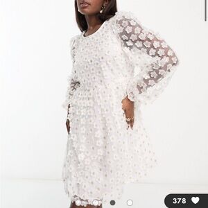 White floral Dress for christening wedding communion